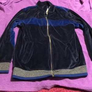 Blue velour jacket.  Very soft